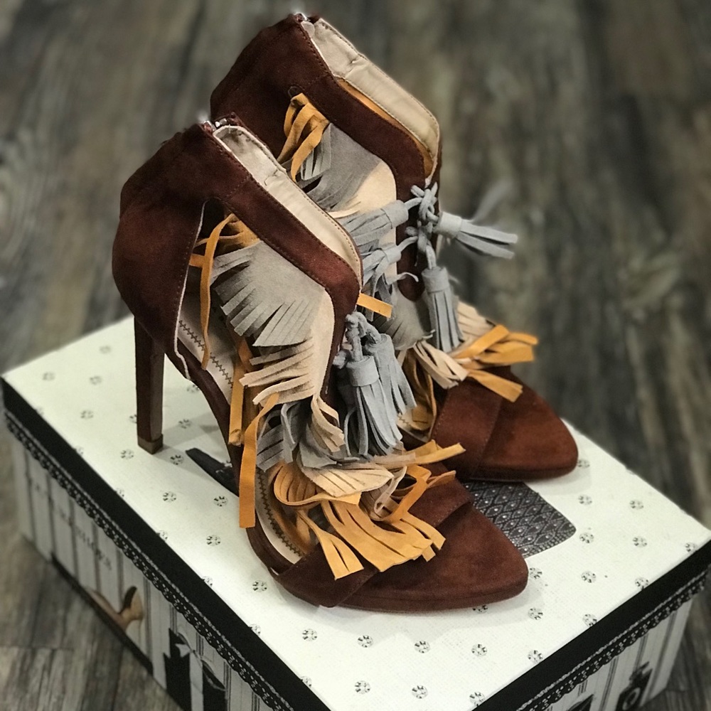 Zara Fringe Heels NWT